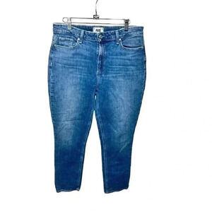 Paige Hoxton Slim High Rise Ankle Casanova Distressed Stretch Jeans 32